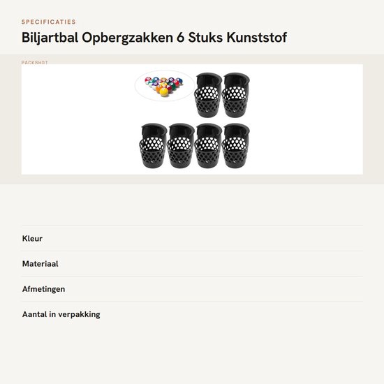 Biljart Zakken - Pooltafel Accessoires - Spel Organisatie - Handig Hangend Ontwerp - Set van 6 - Zwart — afbeelding 5