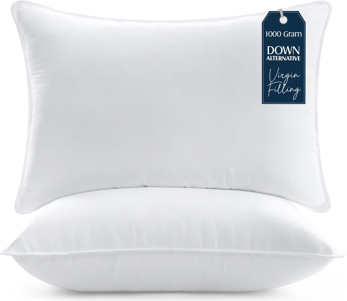 Dailygoods- Beddenkussen Set van 2 - 50 x 70 cm - Holle Vezelvulling - Ademend - Gewatteerd - Ondersteuning voor Hoofd/Nek - Hoofdkussen