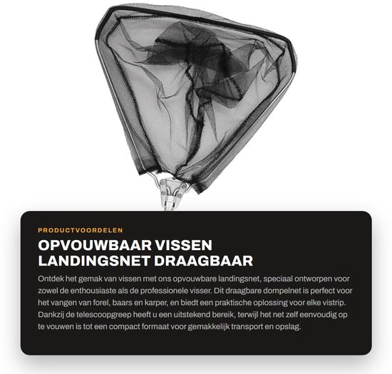 Jhubersproducts - Opvouwbaar vissen landingsnet - Draagbaar vissen van Jhubersproducts — afbeelding 5