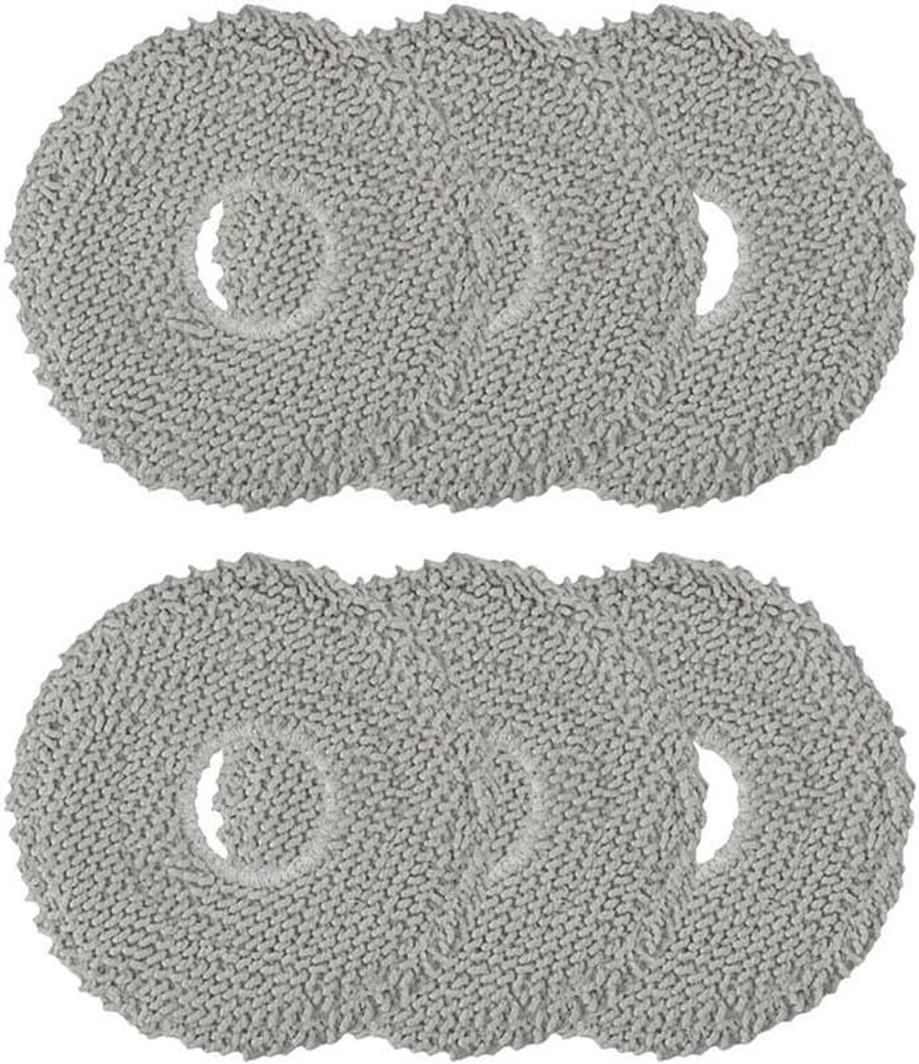 Microvezel Dweilpads - Robotstofzuiger Doeken - Vloeren Reinigen - Zachte Absorberende Kwaliteit - 6 Stuks - Lichtgrijs