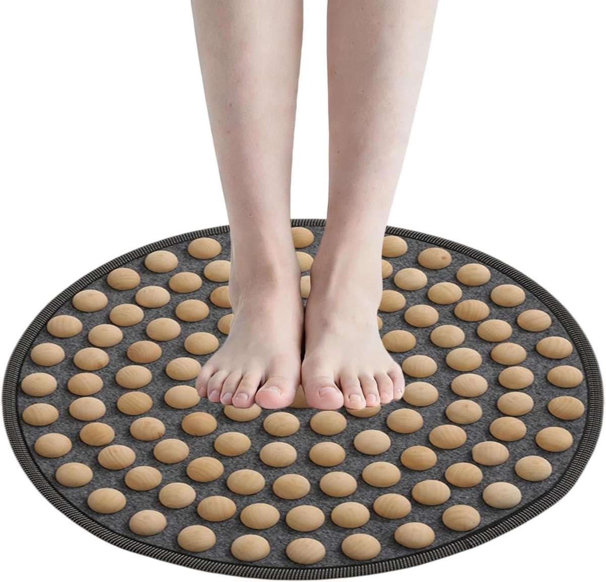 Voetmassageapparaat Hout - Stimulatie Kussen - Voet Ontspanning - Opvouwbaar Draagbaar Design - 51.4 x 15.1 cm - Natuurlijk Hout