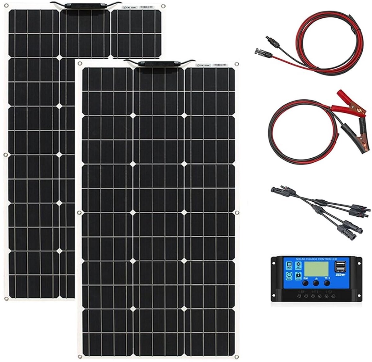 Flexibele Zonnepanelen - Energie Kit - Off-grid Stroom - Hoge Efficiëntie - 200W 12V - Zwart