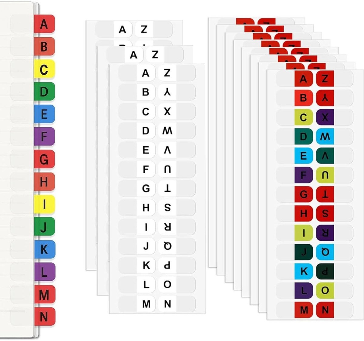 Dailygoods- Tabbladen A-Z - Zelfklevende Tabbladen - Transparante Etikettenstickers - Waterdichte Indexstrips - 260 Stuks - Voor Notitieboek - Indextabs