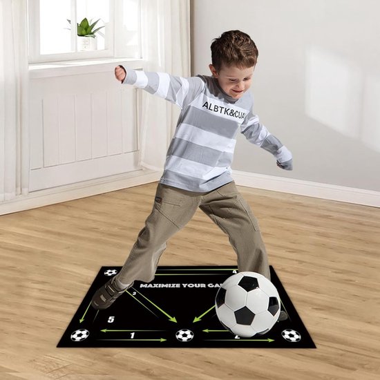 Voetbal Trainingsmat - Voetbalvaardigheid Oefenen - Balcontrole Verbeteren - Antislip Rubberen Ondergrond - 40 x 60 cm - Zwart — afbeelding 3