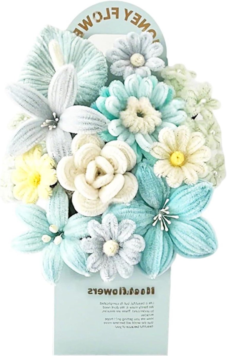 Knutselpakket Bloemen - Handgemaakte Bloemen - Creatief Knutselen - Flexibele Stelen - 34 