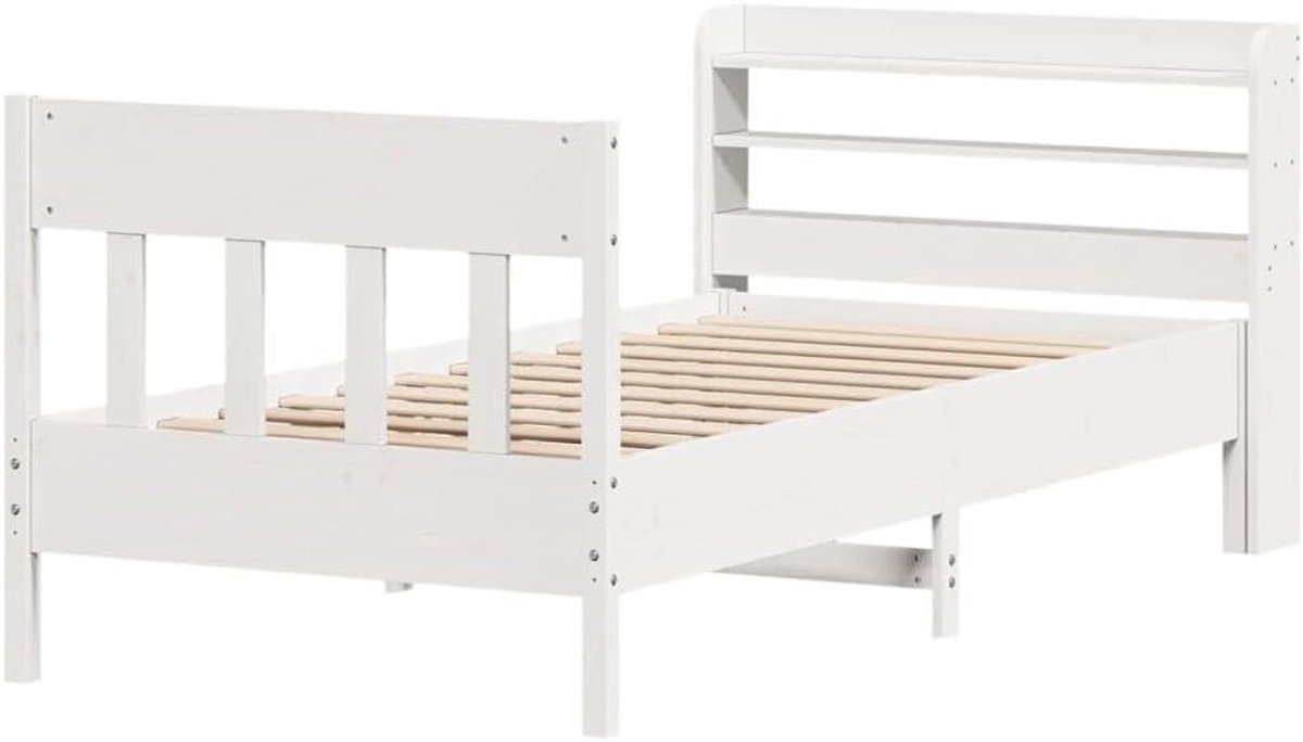 Bedframe met hoofdbord - Houten bed - Goede nachtrust - Drie opbergvakken - 100x200 cm - W