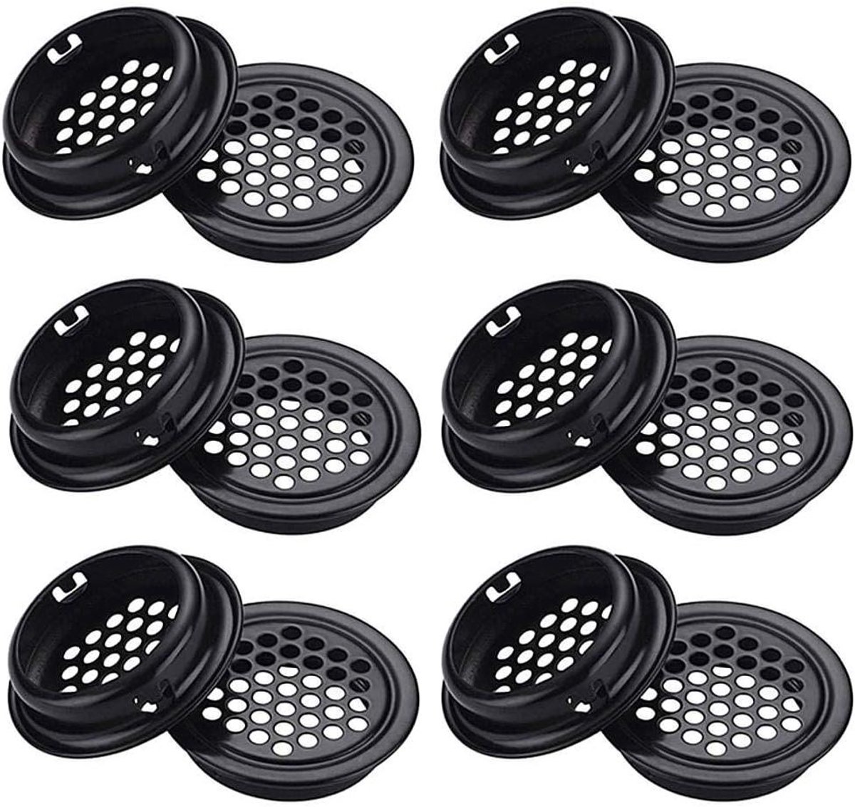 Ventilatierooster - Kast Grille - Kasten Ventileren - Roestvrij Staal - 35mm 30 Stuks - Zw