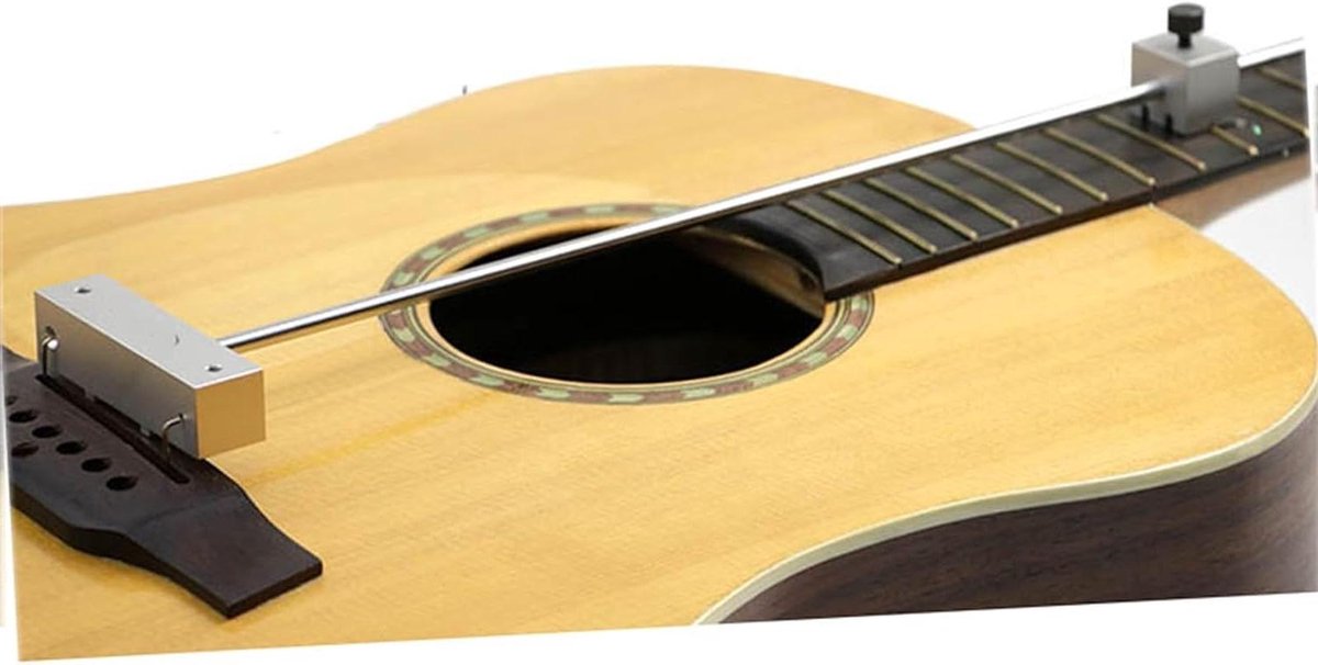 Gitaar Kalibratie Liniaal - Meetgereedschap Gitaar - Snaar Lengte Meten - Compensatie Schuifregelaar - One Size - Zwart