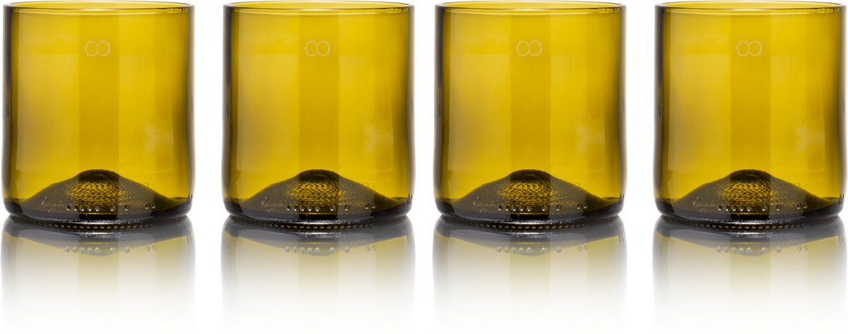 Rebottled Short Tumbler 4-pack glazen set - Amber
