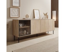 Meubella - Dimora - Dressoir - Eikenpatroon - 200x40x75 cm
