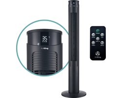 AirKing Torenventilator 117cm – Kolomventilator met Afstandsbediening – Ventilator staand met Timer – 3 Snelheidsstanden – Oscillatie & Dimbaar LED Scherm – Energiezuinig – Koelventilator voor Kamer – Zwart
