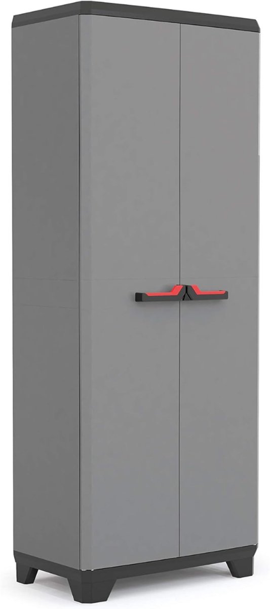 QUOVO® Tuinkast Kunststof - Tuinkast - Tuinkist - Grijs - 39cm x 68cm x 173cm