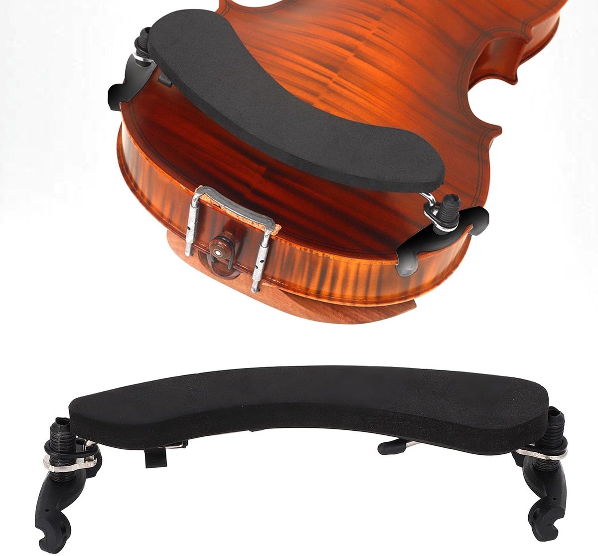 Dailygoods- Vioolschoudersteun Ergonomische Ondersteuning - In Hoogte Verstelbare Voeten - Siliconen Voeten - Geschikt voor 4/4 en 3/4 Maat - Comfortabel Spelen - Vioolsteun