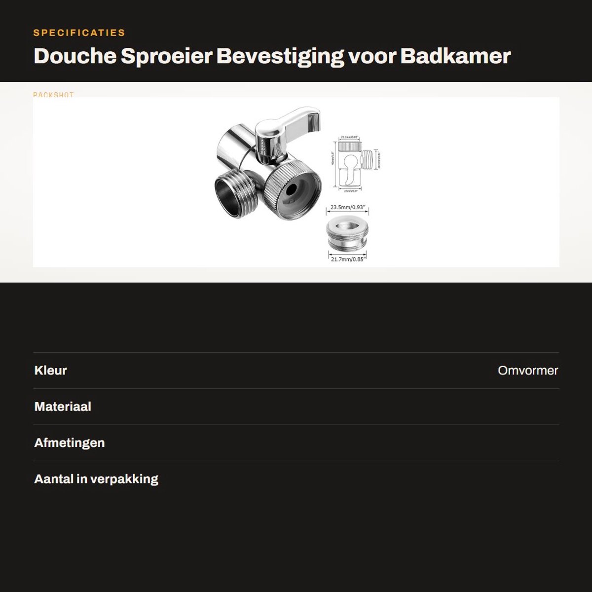 Dailygoods- Sproeier Haarwassen - Handdouche - Kraanconverter - Adapter - ABS/Roestvrij Staal - Modern/Eenvoudig Design
