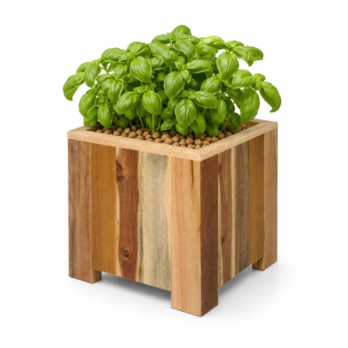 Storm Plantenbak S - 30x30 cm - Naturel Geolied - Acaciahout FSC - voor Binnen, Buiten en Balkon