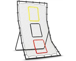 Honkbal stuiternet - Baseball Rebounder Net 180x120cm – Softbal + Honkbal Pitchback Net met 3 Goal Zones – Verstelbare Hoek – Vangnet voor Solo Training – Voor Tuin, Park & Veld