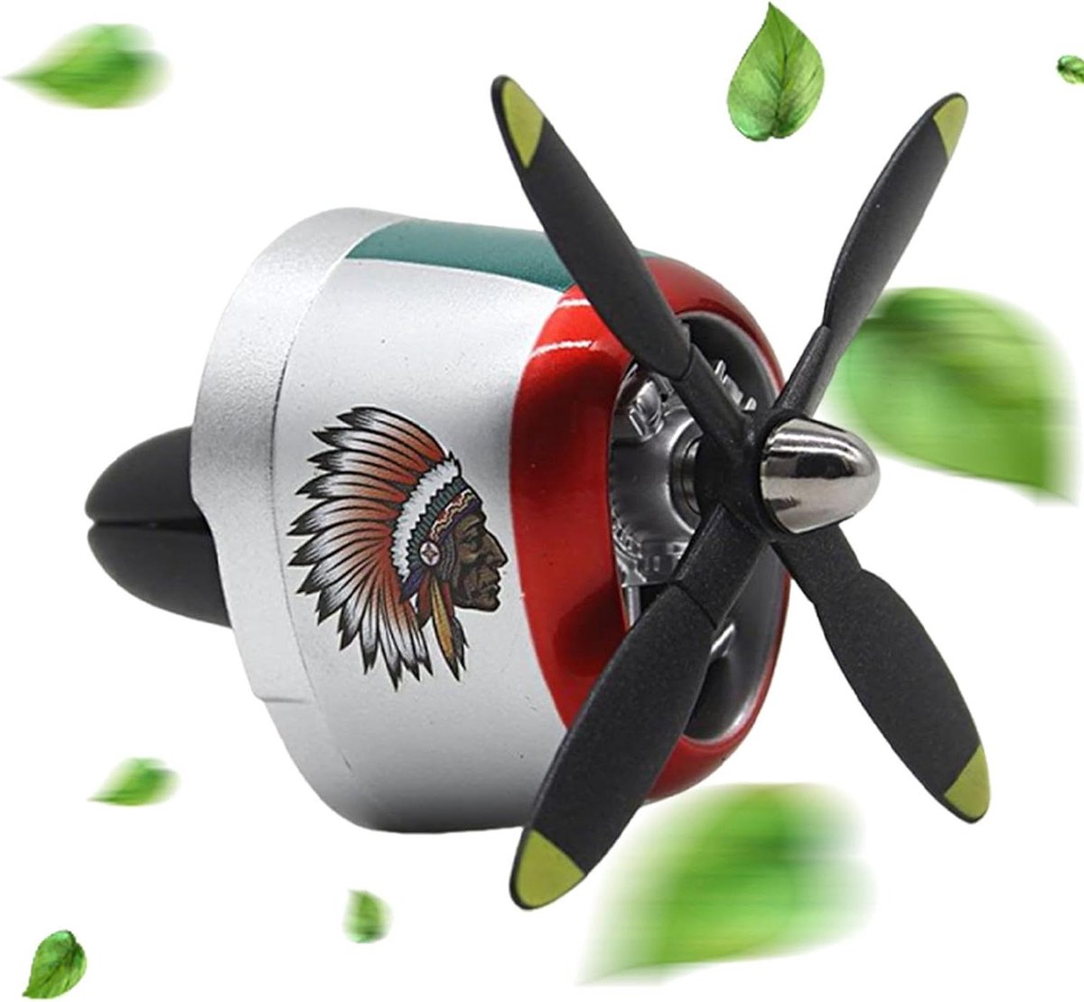 Auto luchtverfrisser - Vliegtuig diffuser - Auto interieur - Roterend propeller ontwerp - 5.2 x 5.6 cm - Zilver