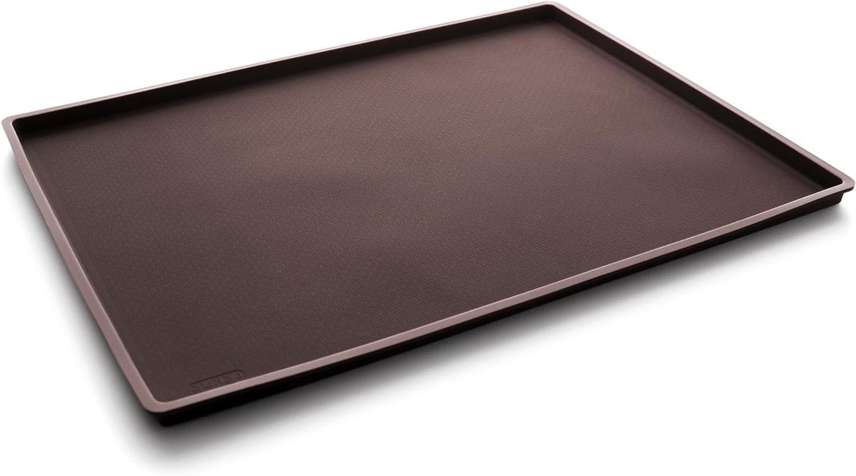 Bakmat met rand - Siliconen mat - Zonder morsen bakken - Flexibel en anti-aanbak - 40 x 30 cm - Bruin