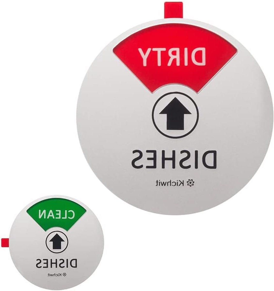 Vaatwasser Indicator - Schoon Vuil Teken - Keuken Organisatie - 360 Graden Draaibaar - 4 Inch Diameter - Zilver