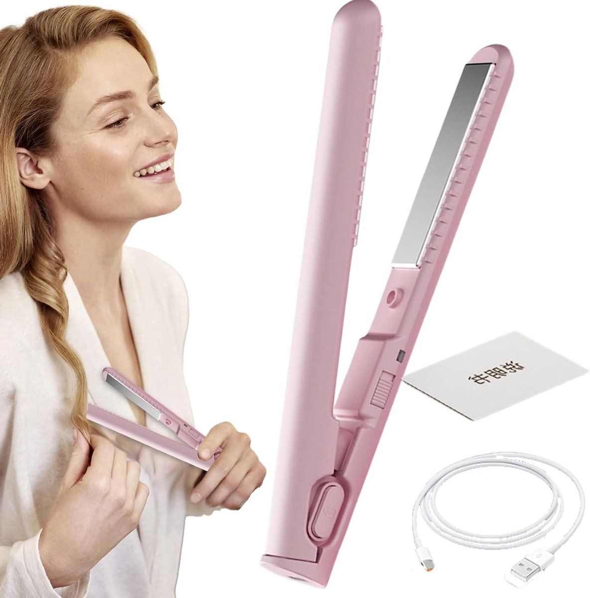 Draadloze Stijltang - Krultang Haar - Reizen Styling - USB Oplaadbaar - 18 cm - Zwart