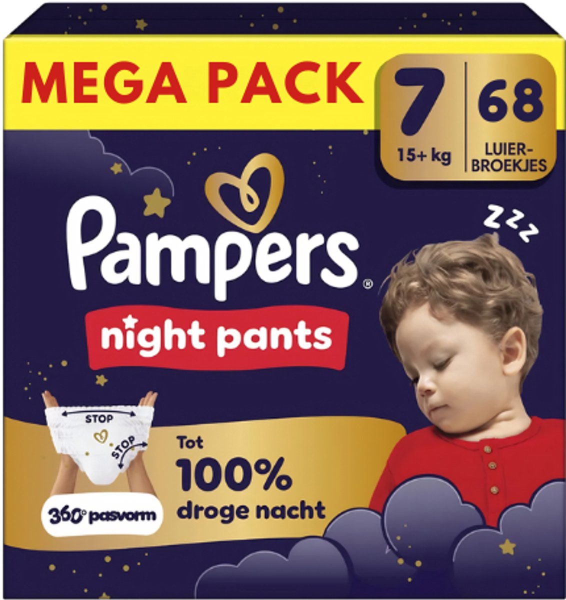 Pampers - Night Pants - Maat 7 - Mega Pack - 68 luierbroekjes