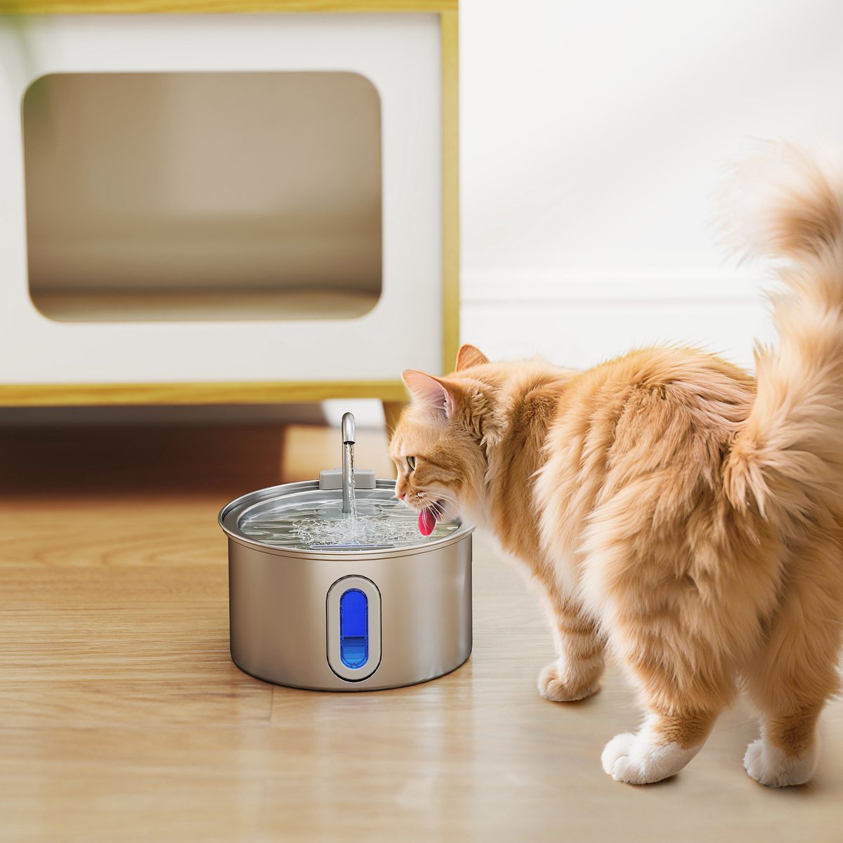 2,5 l RVS kattenwaterfontein met led en 2 standen thumbnail 3