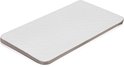 Wit matras met honingraatpatroon en grijze rand.