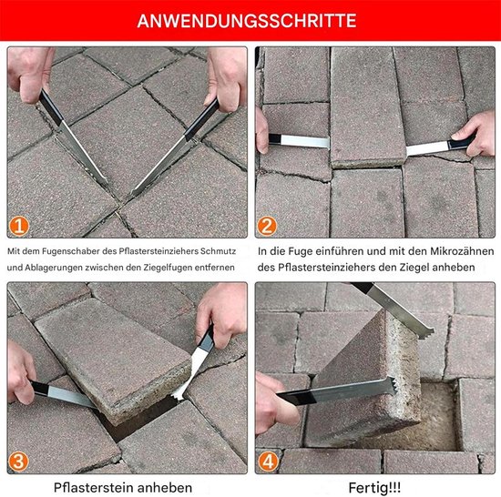 Gereedschap voor Bestrating - Straatsteenverwijderaar - Stenen Verwijderen - Dubbele Voegenschraper - 23.1 x 4.5 x 2.8 cm - Niet gespecificeerd — afbeelding 3