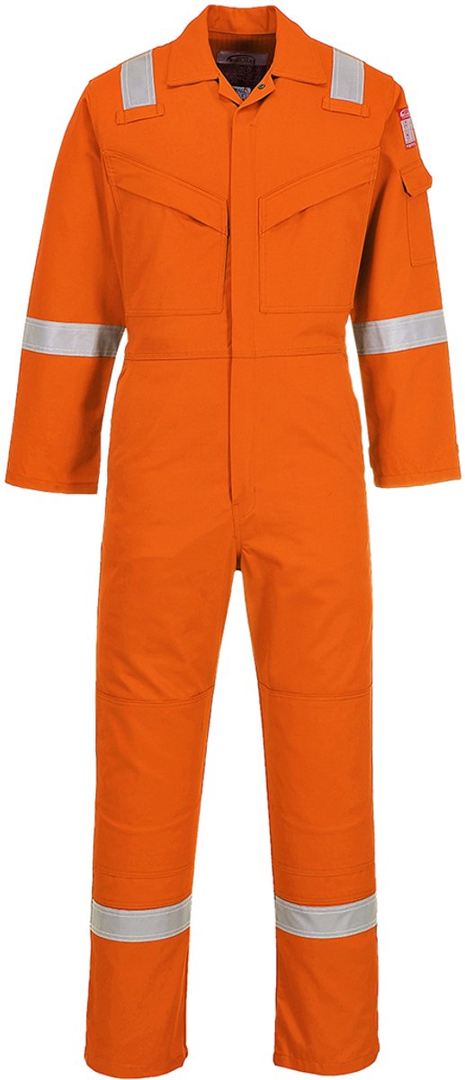 Portwest Vlamvertragend antistatische Overall 350gr FR50 - Oranje Lang - XL