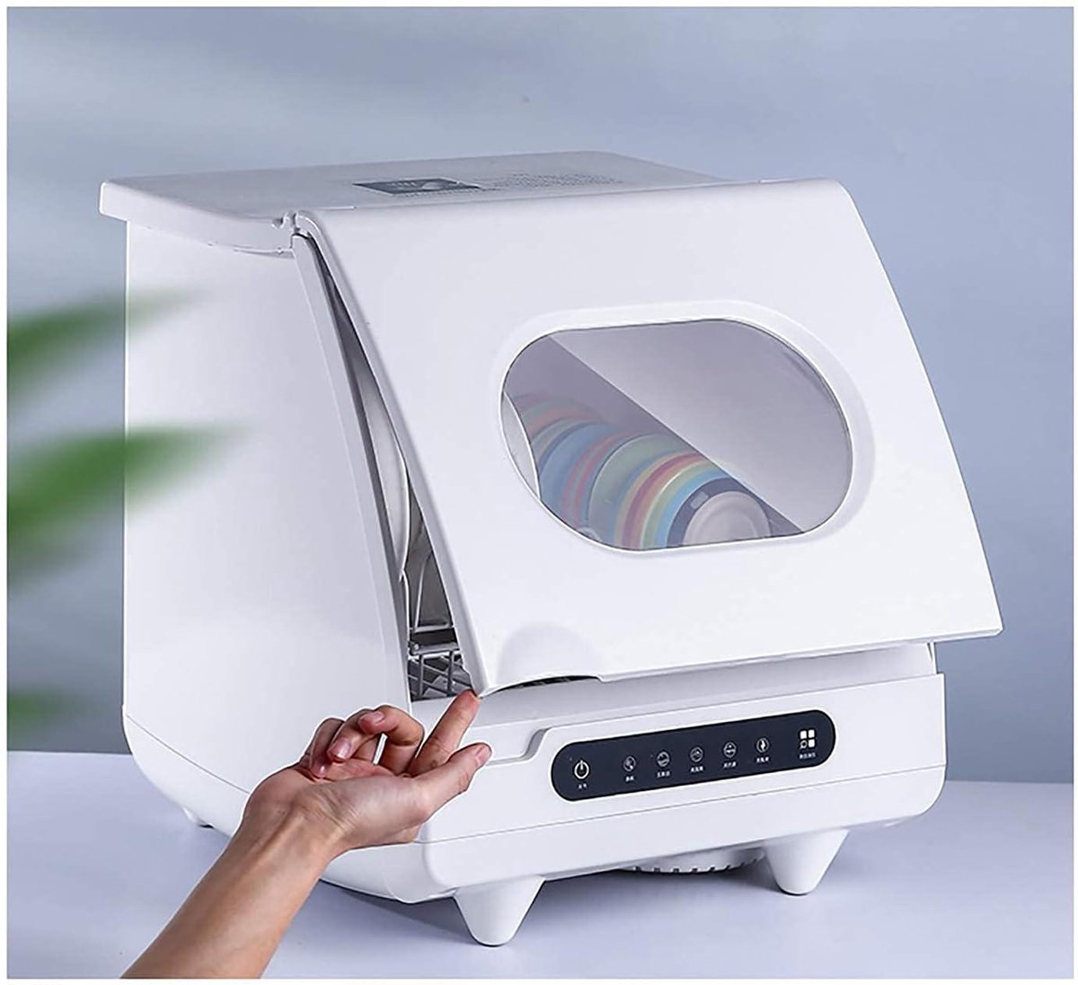 Tafelvaatwasser Compacte vaatwasser Afwas Besparen Intelligente Automatische Functie 1 mand Wit