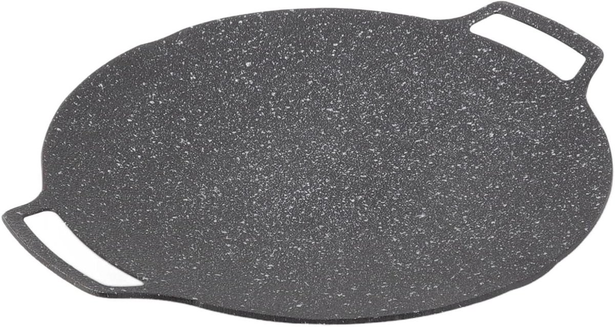 BBQ-plaat - Antiaanbakpan Grill - Buiten Koken - Aluminiumlegering - 36cm - Zwart