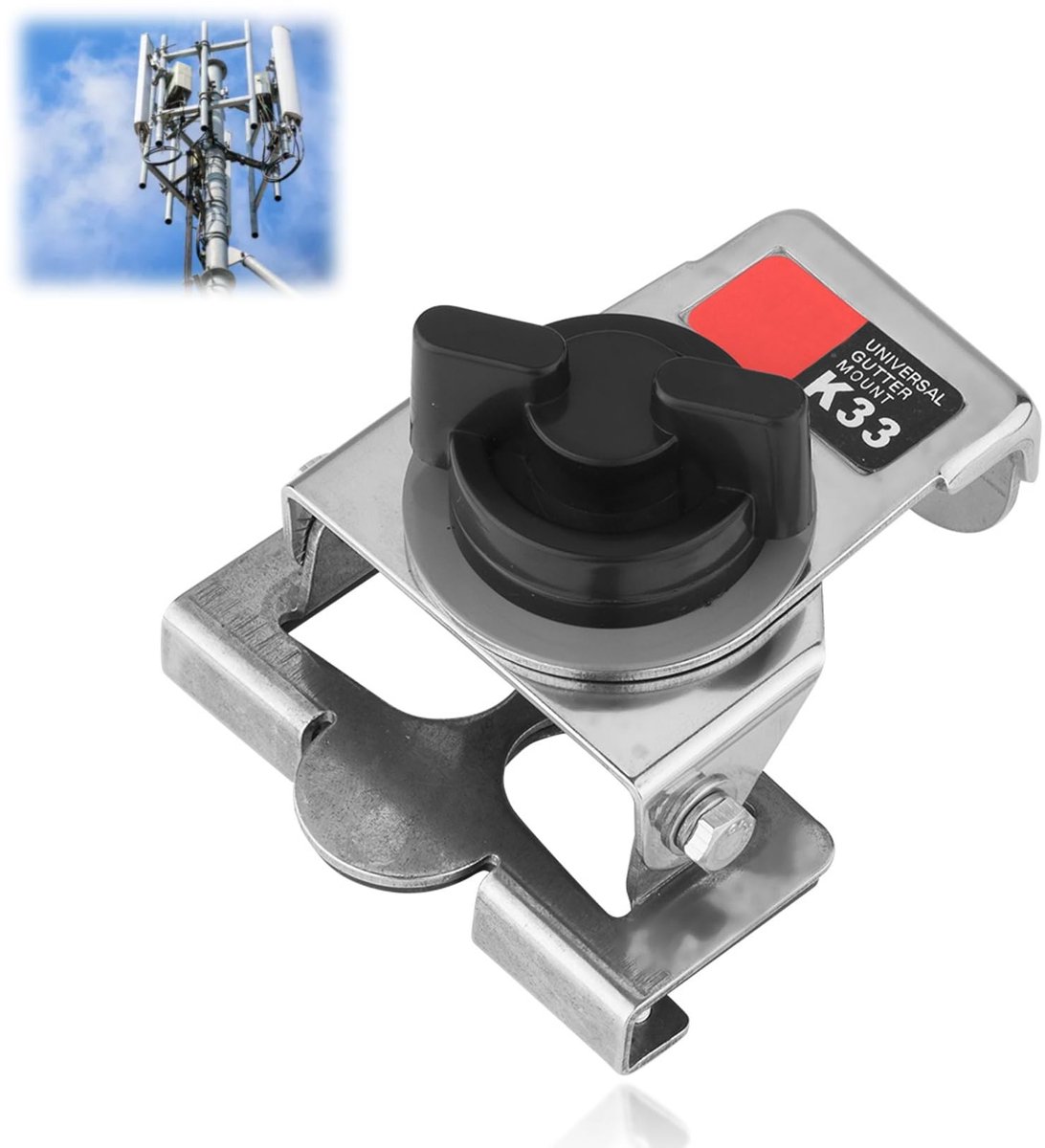Dailygoods- Antennebeugel 180° Rotatie - Amateurradio Antennebeugel - Roestvrij Staal - Kunststof - SO239/UHF-vrouwelijk - Pakketgrootte 12x8x5 cm - Antennehouder