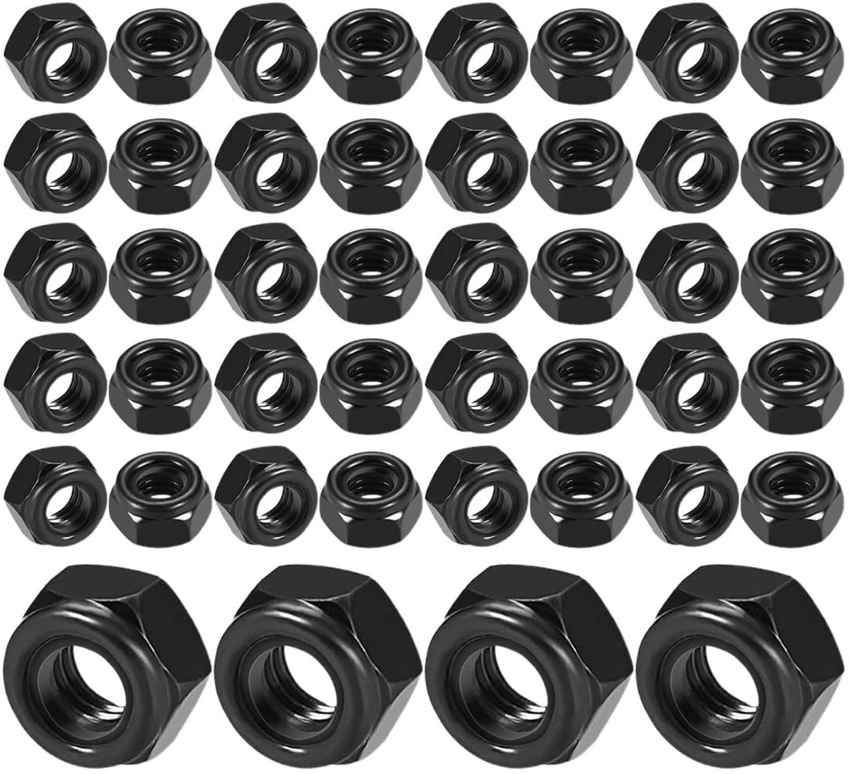 Dailygoods- Zelfborgende Moeren - 50 Stuks - Zeskantige Beveiligingsmoeren - Metrisch Draad (M6) - Robuust - Duurzaam