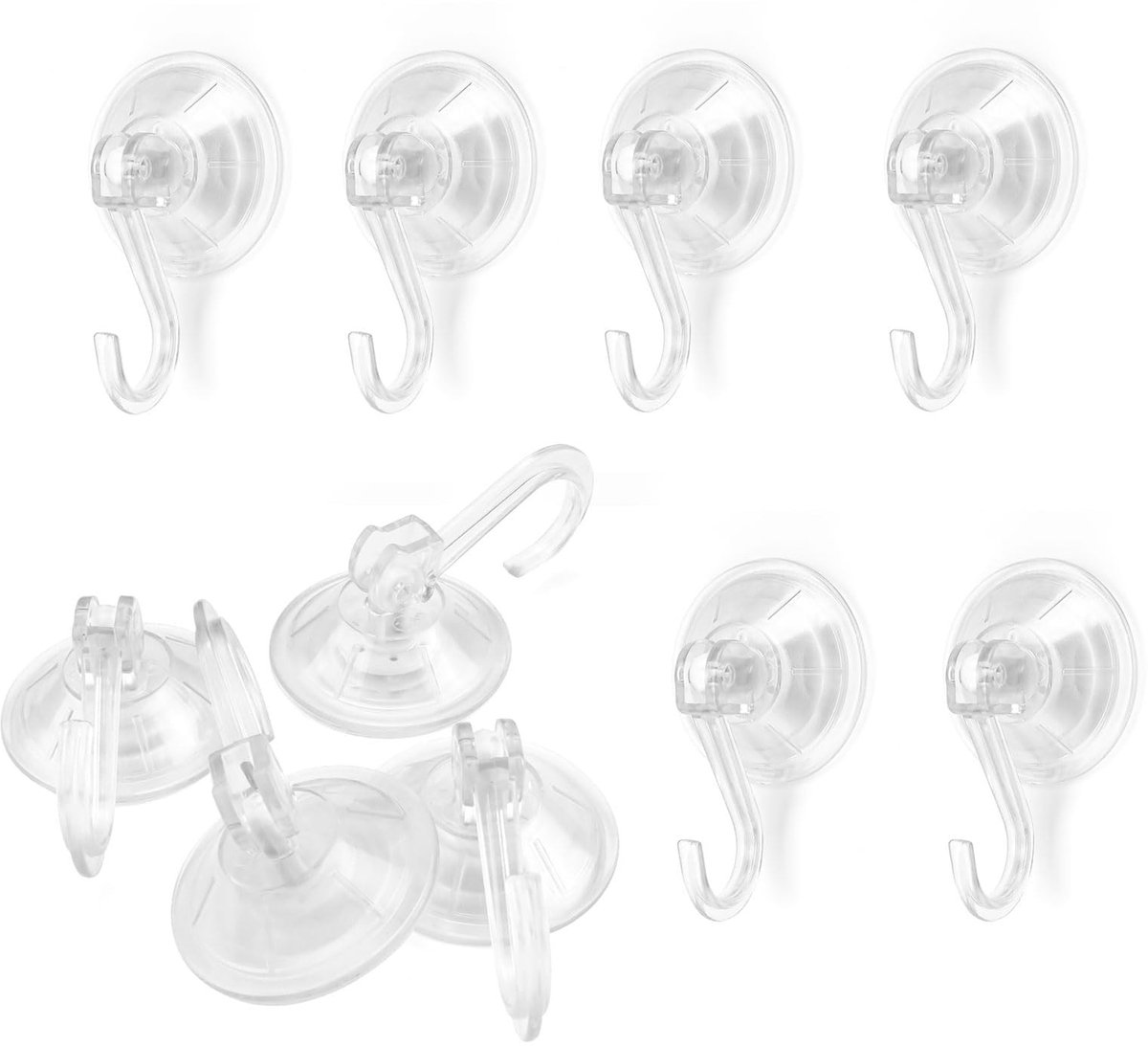 Dailygoods- Zuignaphaken 10 Stuks - Krachtige Zuignap - Herbruikbaar - Geschikt voor Badkamer/Keuken - Maximale Draagkracht 5 kg - Eenvoudig te Installeren - Zuignaphaak