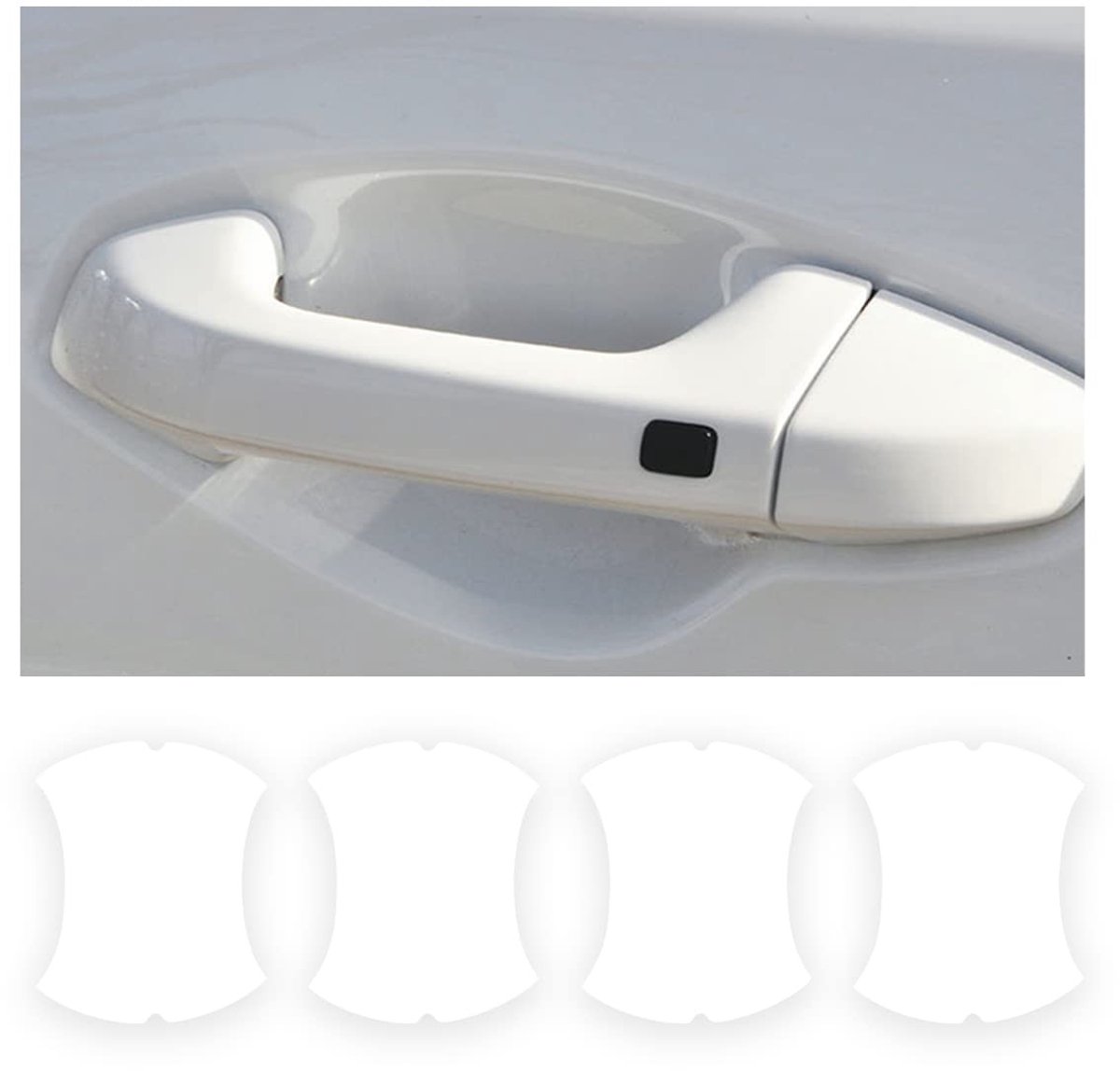 Dailygoods- Autodeurkrukbeschermer 4 Stuks - Koolstofvezel - Anti-kras Beschermfolie - Krasbestendig - Eenvoudig te Verwijderen - Helder - Deurgreepbescherming
