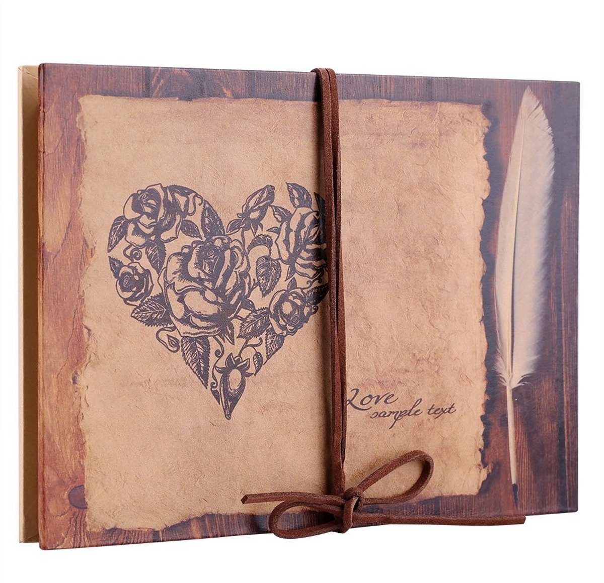 Dailygoods- Fotoalbum DIY Vintage - Accordeon Plakalbum - 34 Pagina's - Creatief Dagboek - Knutselcadeau - Liefdespatroon - Scrapbook