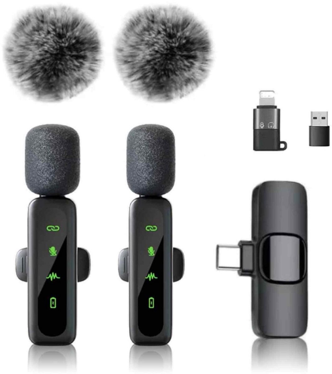 GELLDG Draadloos Lavaliermicrofoon - Lintmicrofoons Set - 130x80x30mm - Plug & Play met Ruisreductie - Geschikt voor Smartphone, Computer en Video-opnames - Kunststof - 1 Stuks