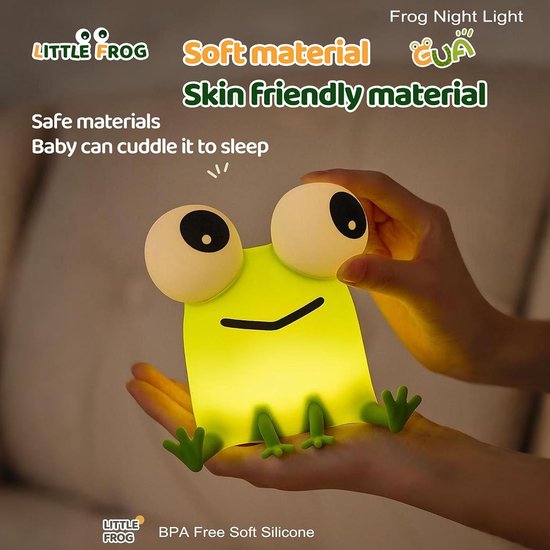 Ryoudavell - LED kikker Nachtlampje - Kinderkamer & Slaapkamer - Stopcontact met Touch Functie - Bedlampje - Dimbaar Nachtlampjes Voor Kinderen, Baby & Volwassenen van ryoudavell — afbeelding 5