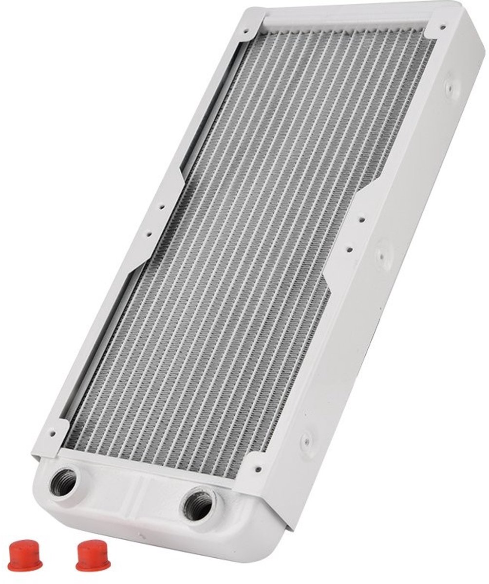 Dailygoods- Radiator Aluminium 240/360 MM - Warmtewisselaar - Waterkoeling - Vloeistofkoeler - G1/4 Draad - 18 Buizen - 32 mm Hoogte - Waterkoeler