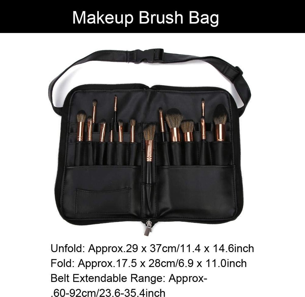 Dailygoods- Make-upkwastentas Draagbaar - 24 Vakken - Verstelbaar Ontwerp - Hoogwaardig PU-Materiaal - Bescherming voor Borstels - Comfortabele Pasvorm - Make-up Organizer
