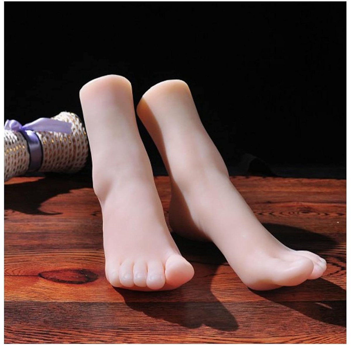 Voet Model - Echte Huid Textuur - Schoenen Tonen - Volledig Silicone - Levensgroot - Tarwekleur