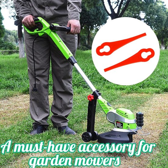Sander Shop 100 stuks kunststof grastrimmermessen, draadloze strimmer-messen 83 mm grasmaaier snijbladen tuinmaaier vervangende messen voor Terratek Einhell grasstrimmer-rood van sander-shop — afbeelding 4