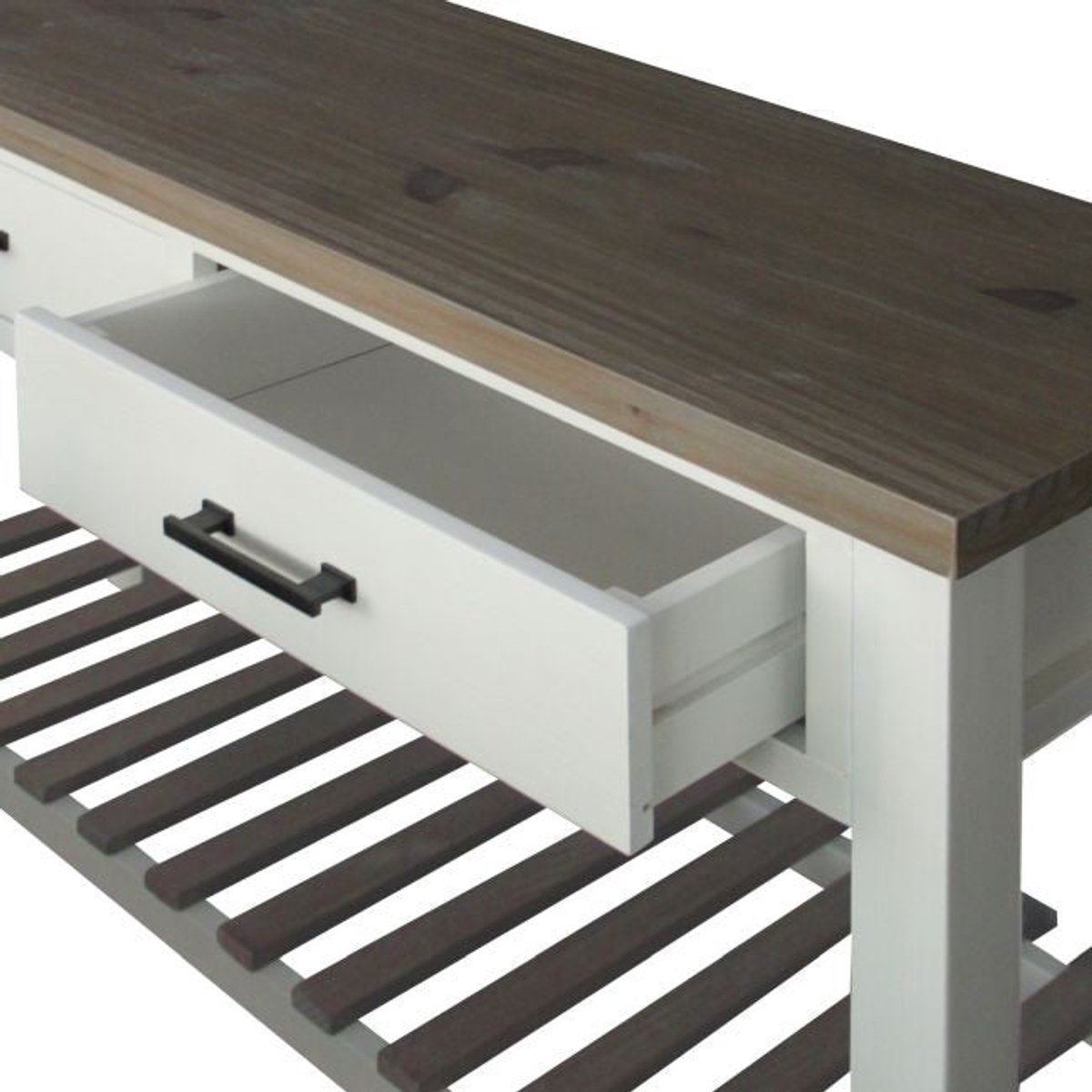 Sidetable 2 lades wit 130x40x75cm