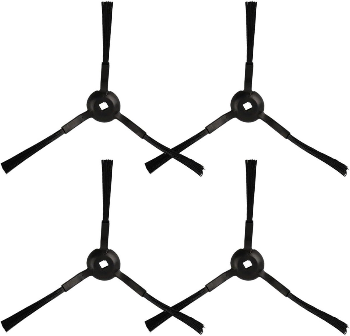 Zijborstels Stofzuiger - Vervangende Onderdelen - Randreiniging Optimaliseren - Premium Materiaal - 4 Stuks - Zwart
