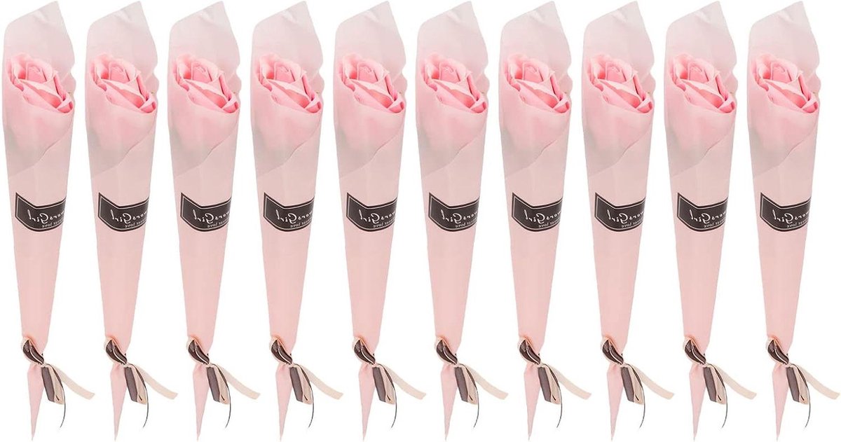 Zeep Rozen - Kunstbloemen Boeket - Decoratie Huis - Fijn Vakmanschap - 10 Stuks - Roze