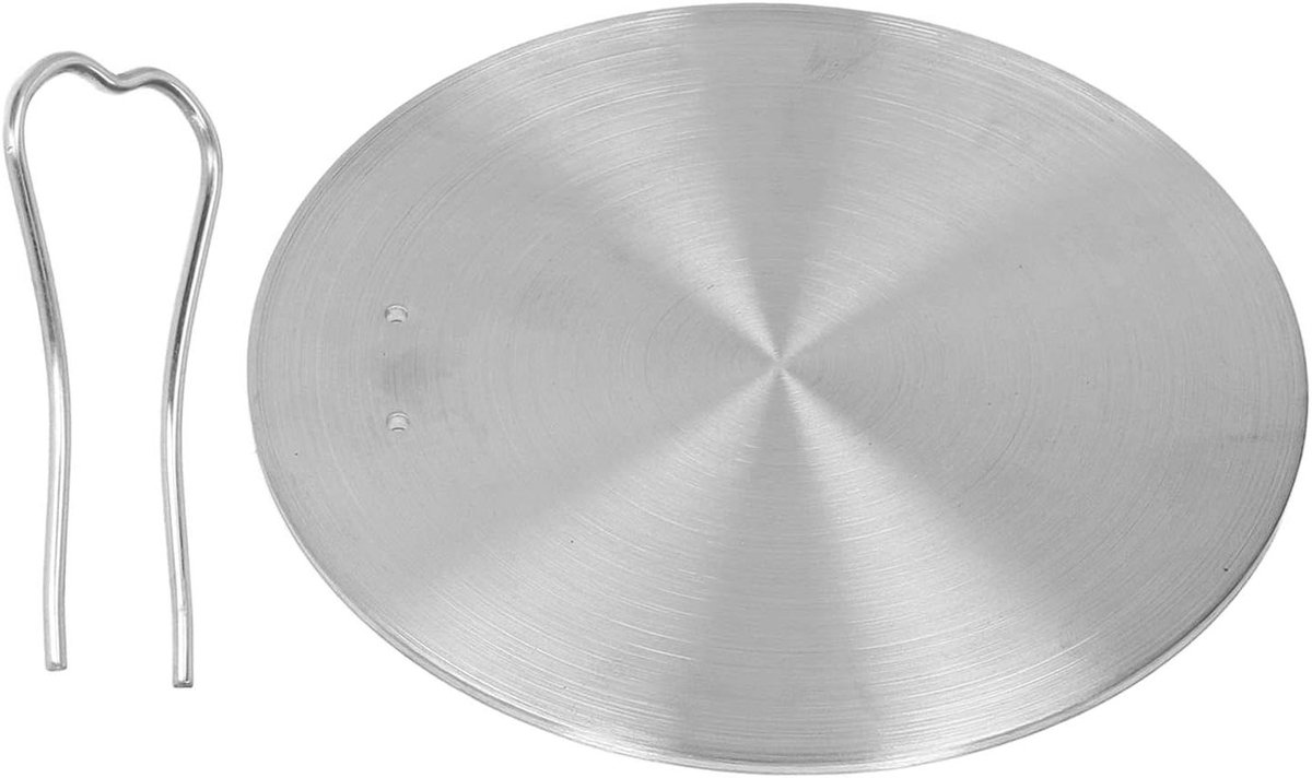 Inductie Adapter Warmteverspreider Plaat Gelijkmatig Koken Roestvrij Staal 20 cm Zilver
