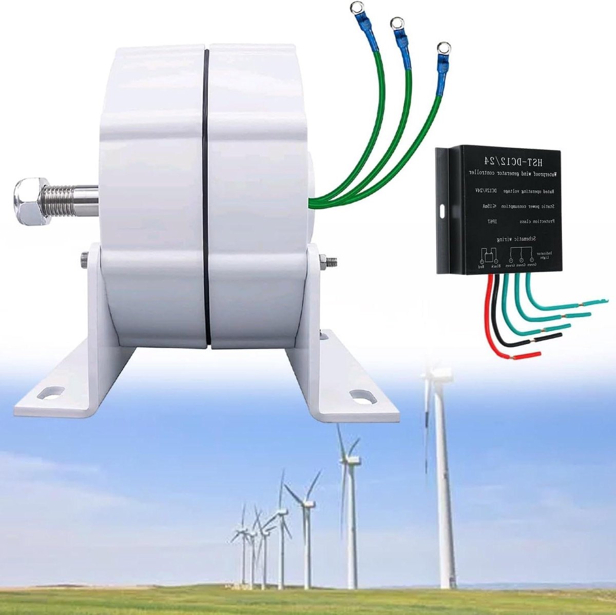 Permanente Magneetgenerator - Wisselstroom dynamo - Energie opwekken - Laag toerental direct - 6000W - Grijs