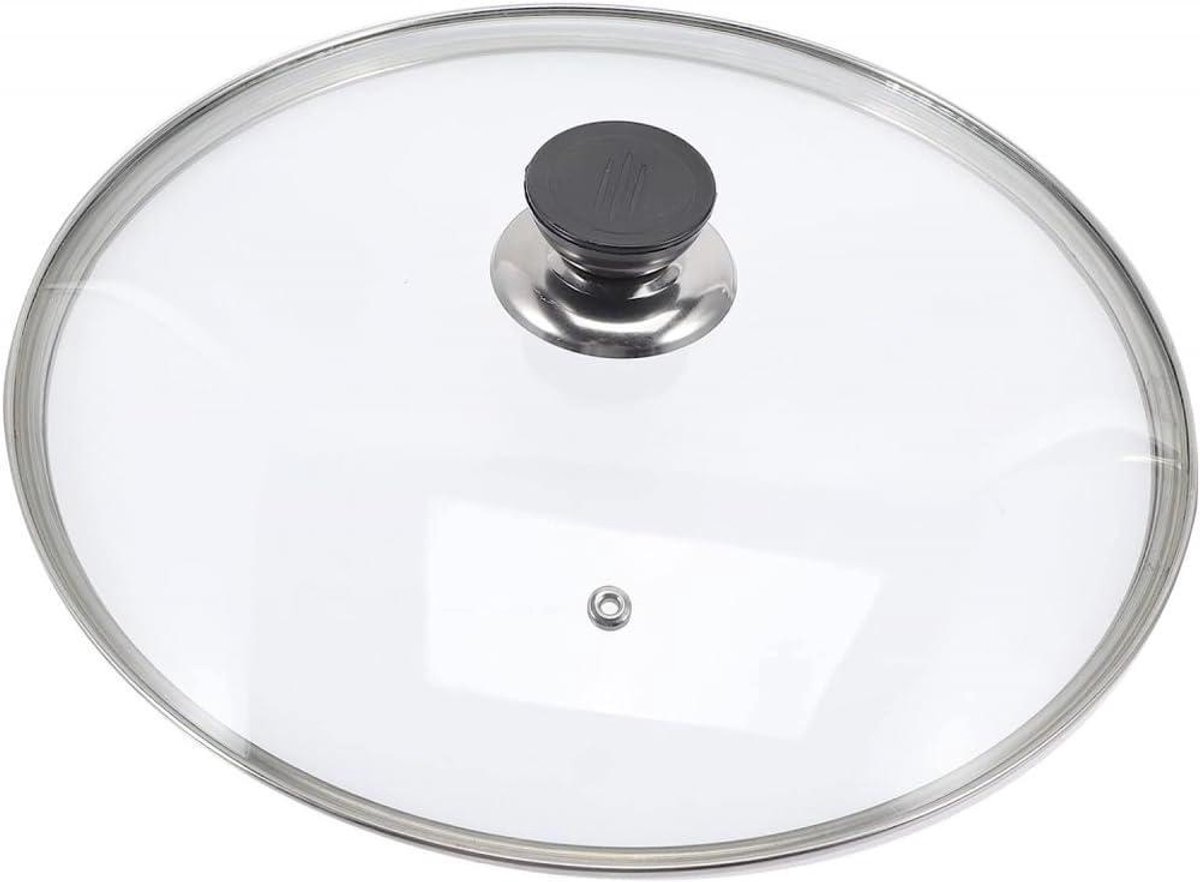 Universele Pan Deksel - Pot Deksel - Koken Thuis - Transparant Glas - 26cm - Zwart
