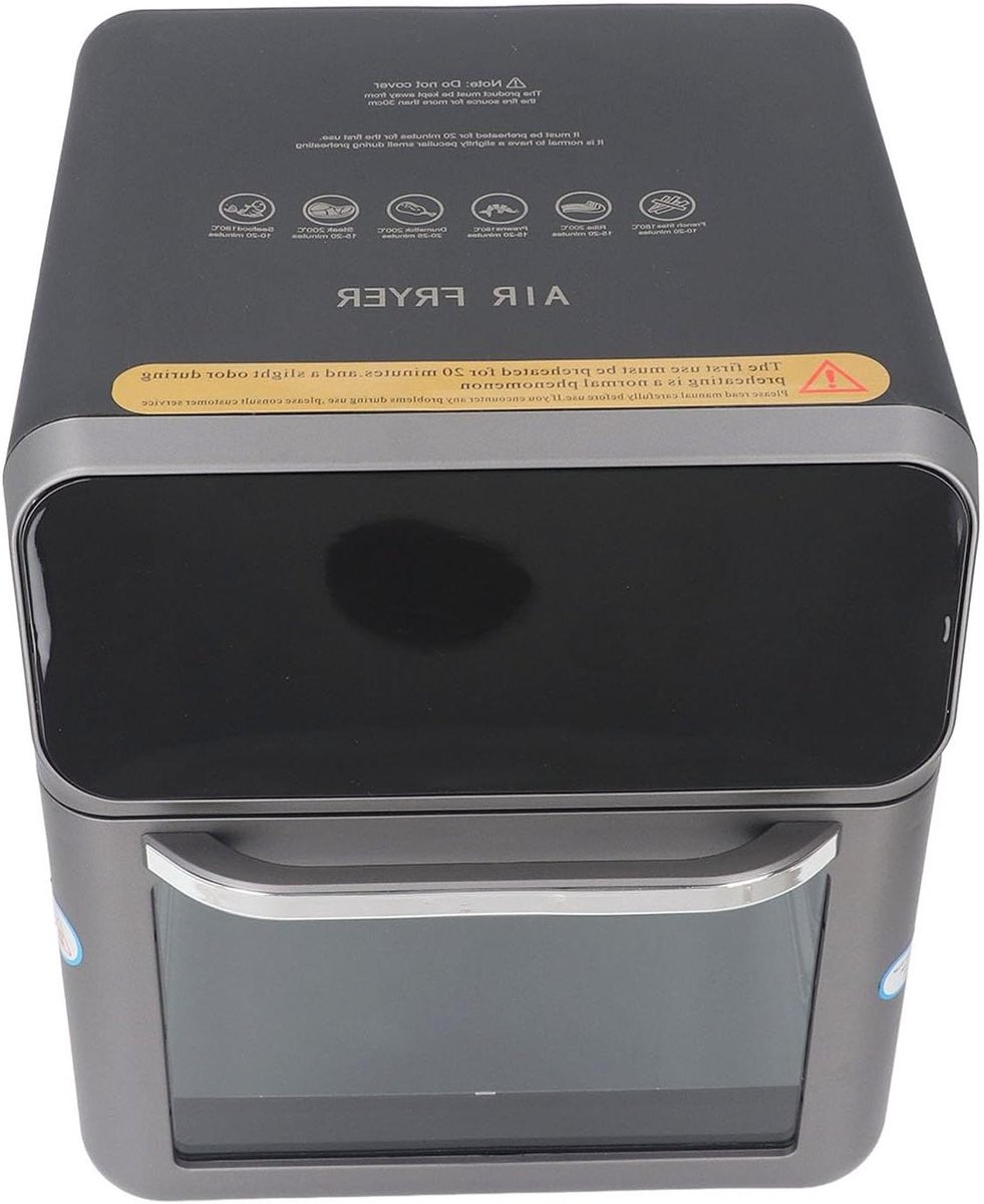 Kleine Friteuse - Olievrije Frituurpan - Gezond Koken - 360 Graden Hetelucht - 10 Liter Capaciteit - Zwart