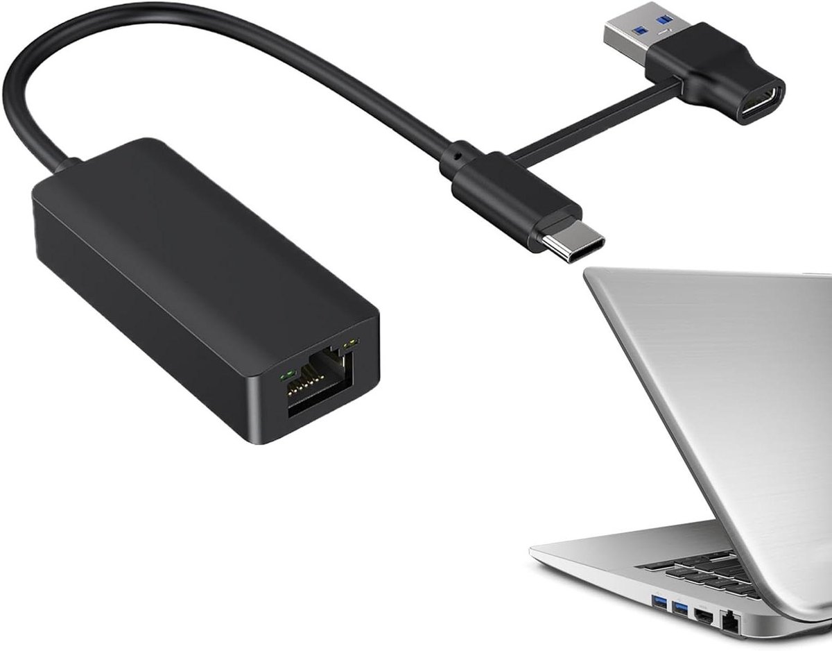 Externe Netwerkadapter - USB Netwerkkaart - Snelle Internetverbinding - Gigabit Snelheid - 1000 Mbps - Zwart